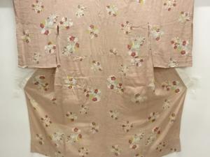 アンティーク　紋錦紗　花丸文様単衣長襦袢